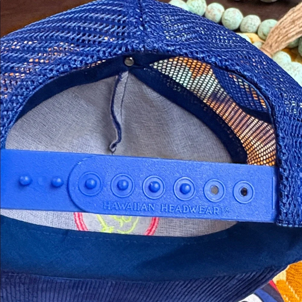 Vintage Hawaiian Headwear Hawaii Hang Loose Blue Corduroy Trucker Hat